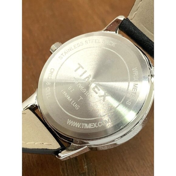 Timex Women's Watch TW2V69100 Indiglo Quartz White Dial Black Leather Ba… - Picture 6 of 14
